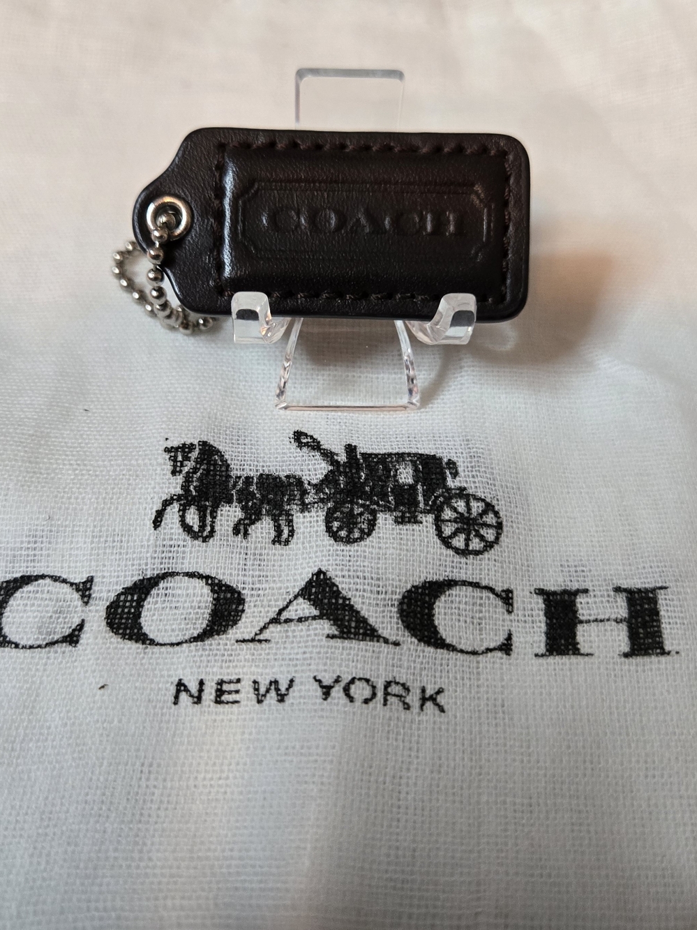 Coach Black Leather Hang Tag with Coach Dustbag